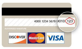 Visa, Mastercard, Discover CVV